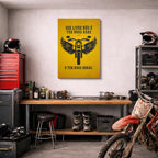 cuadro canvas vehículos ser libre dos ruedas amarillo vertical