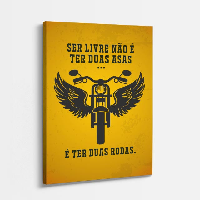 cuadro canvas vehículos ser libre dos ruedas amarillo vertical