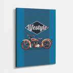 cuadro canvas vehículos lifestyle motocicletas azul vertical