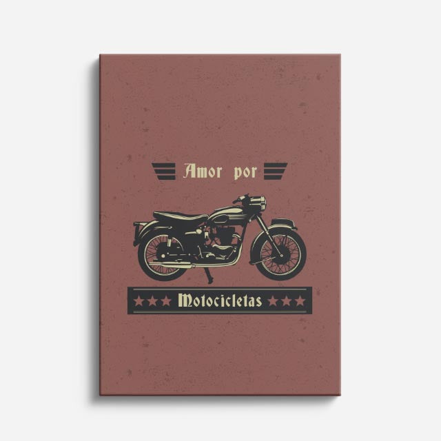 cuadro canvas vehículos amor por motocicletas retro vertical