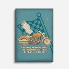 cuadro canvas vehículos moto bandera póster retro vertical