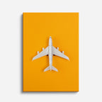 cuadro canvas vehículos avión blanco fondo amarillo vertical