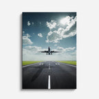 cuadro canvas vehículos avión blanco pista solitaria vertical