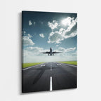cuadro canvas vehículos avión blanco pista solitaria vertical