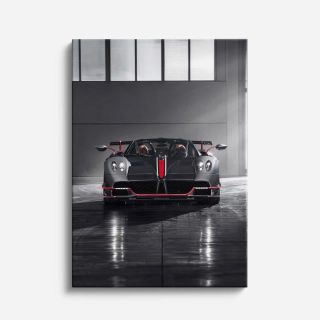 cuadro canvas vehículos porsche gris garaje rojo vertical