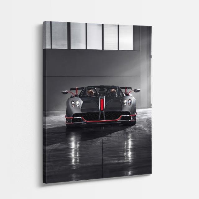 cuadro canvas vehículos porsche gris garaje rojo vertical