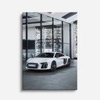 cuadro canvas vehículos audi r8 blanco ciudad vertical