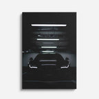 cuadro canvas vehículos porsche blanco fondo oscuro vertical