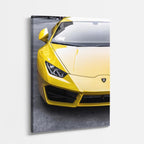cuadro canvas vehículos lamborghini amarillo garaje vertical