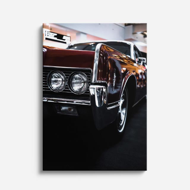 cuadro canvas vehículos clásico rojo interior oscuro vertical