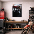 cuadro canvas vehículos clásico rojo interior oscuro vertical