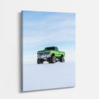 cuadro canvas vehículos pickup verde fondo blanco vertical