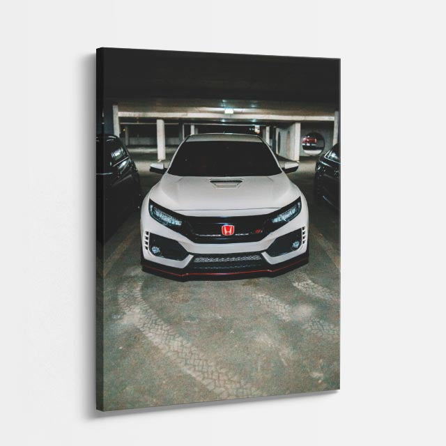 cuadro canvas vehículos honda blanca vista frontal vertical