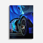 cuadro canvas vehículos auto azul teal detalle vertical