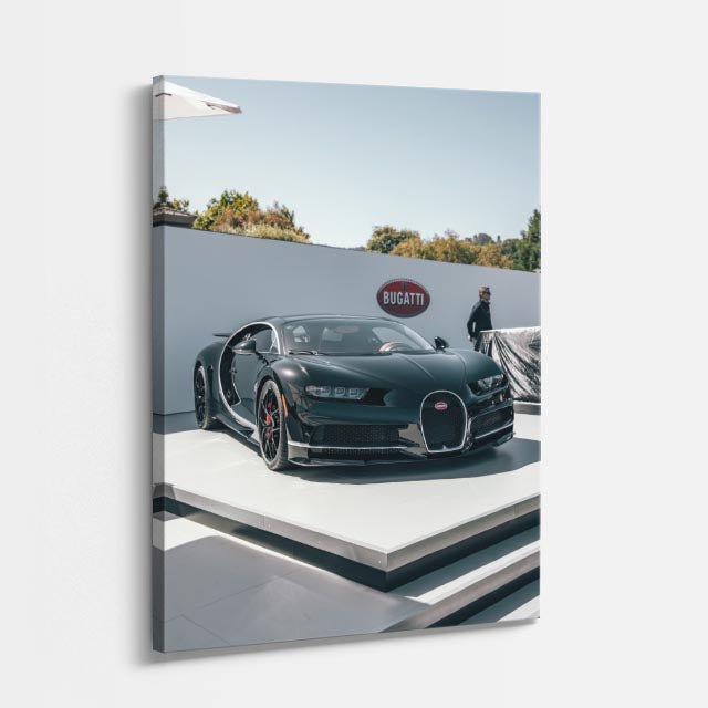 cuadro canvas vehículos bugatti blanco ciudad vertical