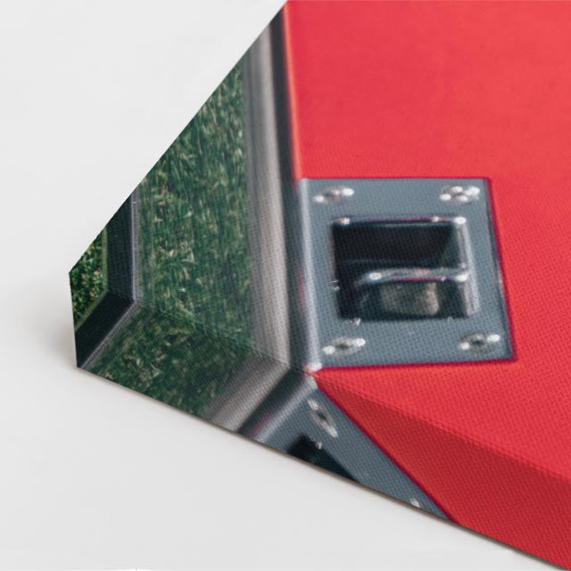 cuadro canvas vehículos interior rojo detalle cuero vertical