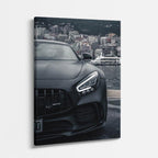 cuadro canvas vehículos bmw negra vista frontal vertical