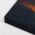 cuadro canvas vehículos mercedes naranja garaje vertical