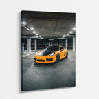 cuadro canvas vehículos auto naranja garaje oscuro vertical