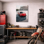 cuadro canvas vehículos ferrari roja ciudad vertical