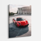 cuadro canvas vehículos ferrari roja ciudad vertical