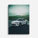 cuadro canvas vehículos toyota blanco garaje oscuro vertical