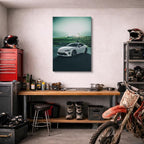 cuadro canvas vehículos toyota blanco garaje oscuro vertical
