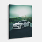 cuadro canvas vehículos toyota blanco garaje oscuro vertical