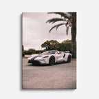 cuadro canvas vehículos ford gt blanco palmeras vertical