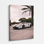 cuadro canvas vehículos ford gt blanco palmeras vertical