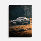 cuadro canvas vehículos porsche gris fondo dramático vertical