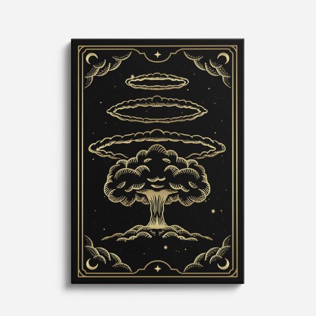 cuadro canvas astrología y zodiaco árbol cósmico ovnis sagrados vertical