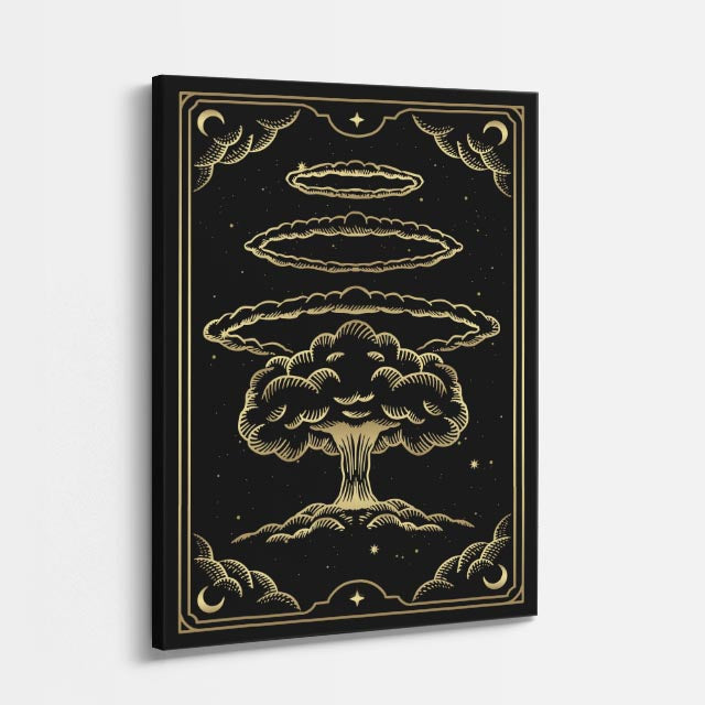 cuadro canvas astrología y zodiaco árbol cósmico ovnis sagrados vertical