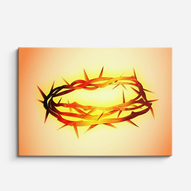 cuadro canvas religión cristiana corona de espinas sol radiante horizontal