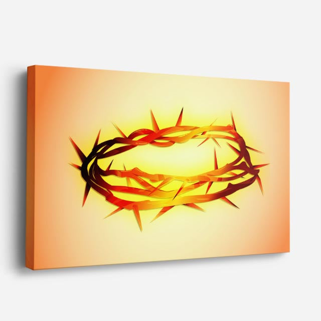 cuadro canvas religión cristiana corona de espinas sol radiante horizontal