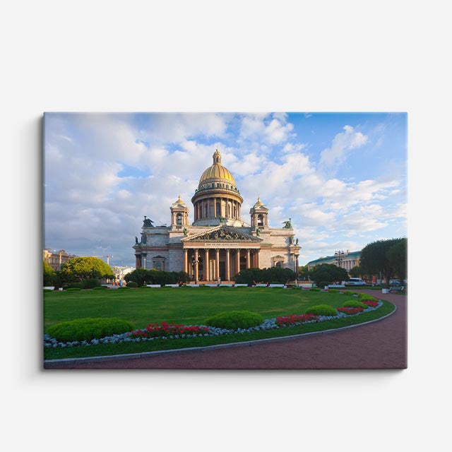 cuadro canvas religión cristiana catedral cúpula dorada ciudad horizontal