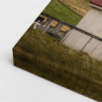 cuadro canvas religión cristiana pequeña iglesia colina verde horizontal