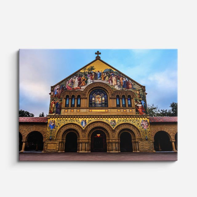 cuadro canvas religión cristiana fachada catedral mosaicos dorados horizontal