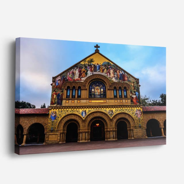 cuadro canvas religión cristiana fachada catedral mosaicos dorados horizontal