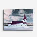 cuadro canvas religión cristiana iglesia blanca nieve islandia horizontal