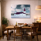 cuadro canvas religión cristiana iglesia blanca nieve islandia horizontal
