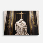 cuadro canvas religión cristiana la pietà escultura sagrada horizontal