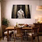 cuadro canvas religión cristiana la pietà escultura sagrada horizontal