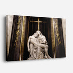 cuadro canvas religión cristiana la pietà escultura sagrada horizontal
