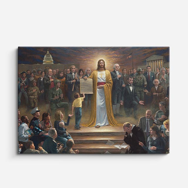 cuadro canvas religión cristiana cristo presentando la verdad horizontal