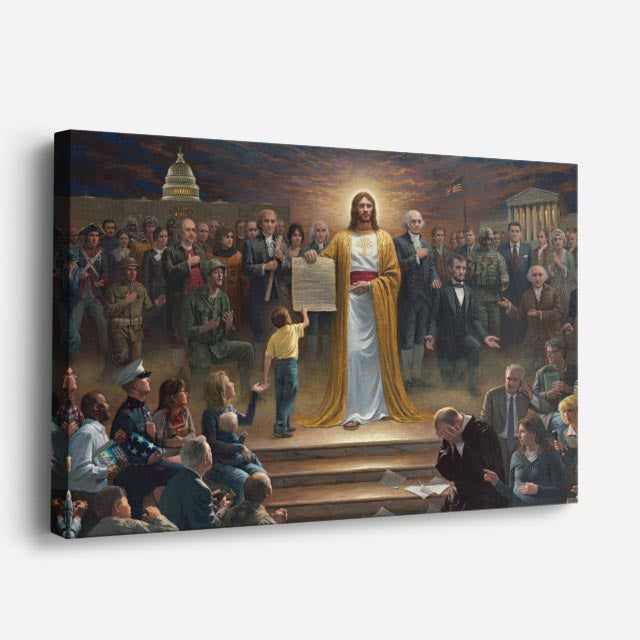 cuadro canvas religión cristiana cristo presentando la verdad horizontal