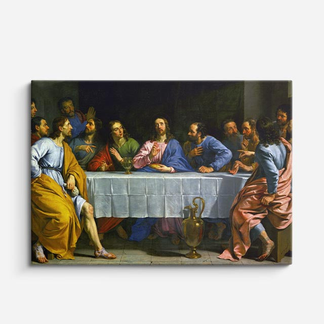cuadro canvas religión cristiana la última cena pintura clásica horizontal