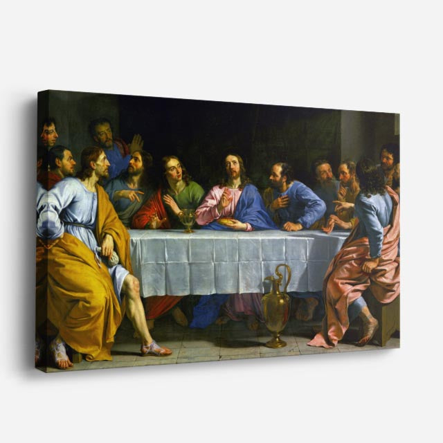 cuadro canvas religión cristiana la última cena pintura clásica horizontal