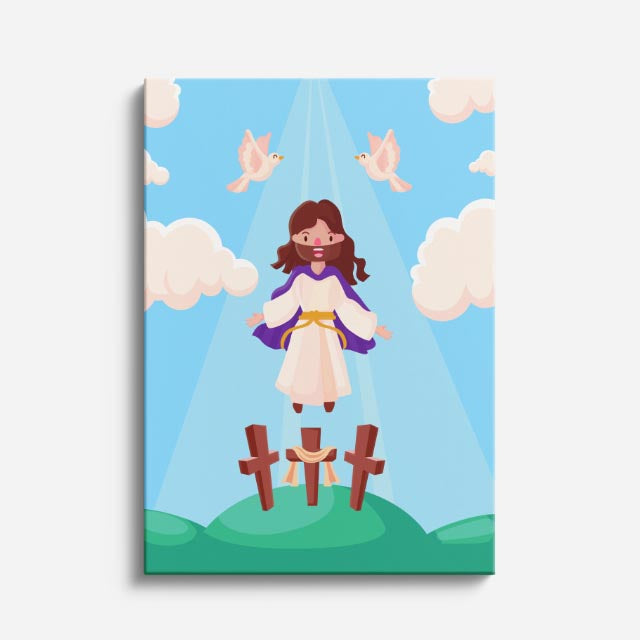 cuadro canvas religión cristiana niña primera comunión ángeles vertical