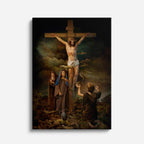 cuadro canvas religión cristiana cristo crucificado noche dramática vertical
